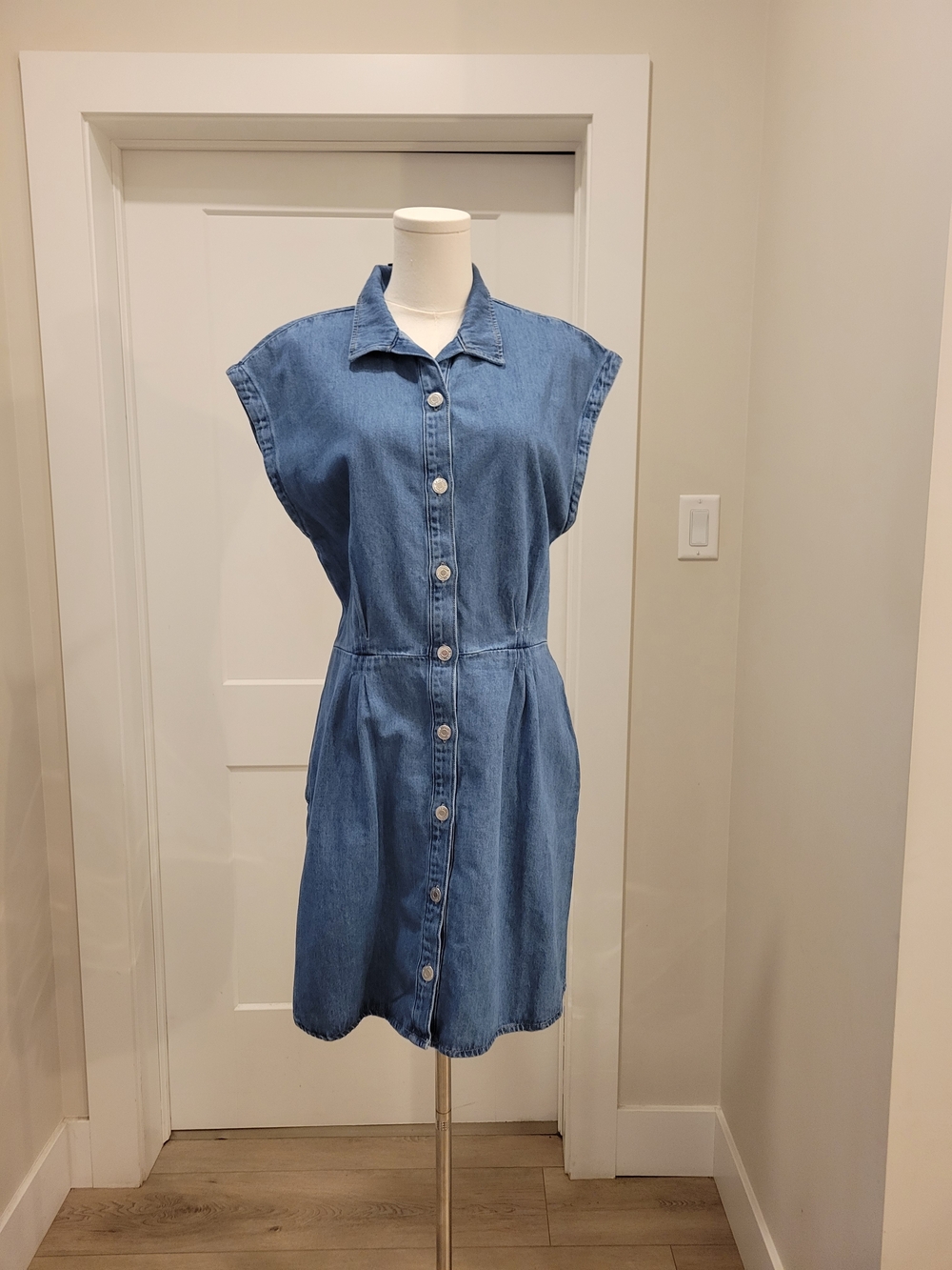 Mavi New Casual Denim Button-Front Dress, Size L - Picture 1 of 5
